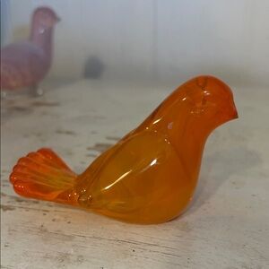 Vintage Italy Murano Art Glass bird orange